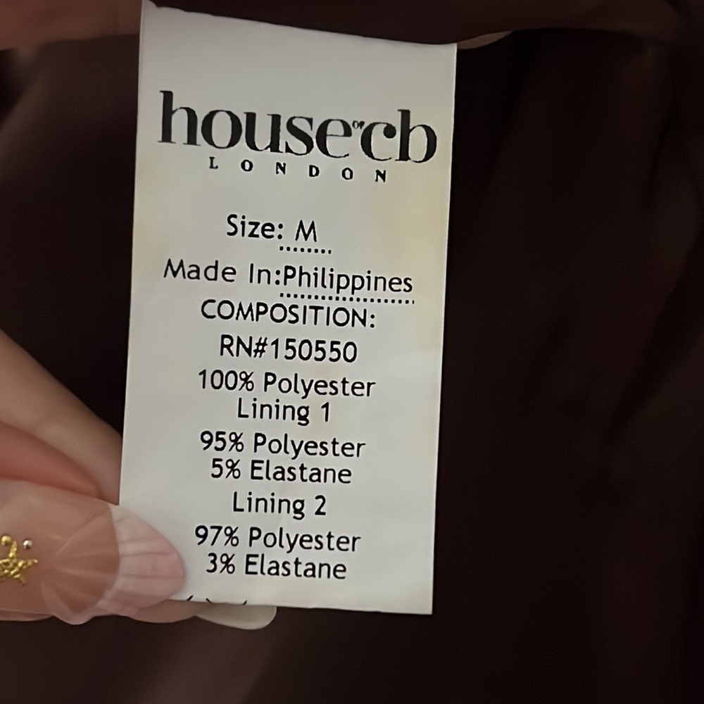 House of CB Faye Chocolate Satin Corset Midi Dress | M - Picture 10 of 14